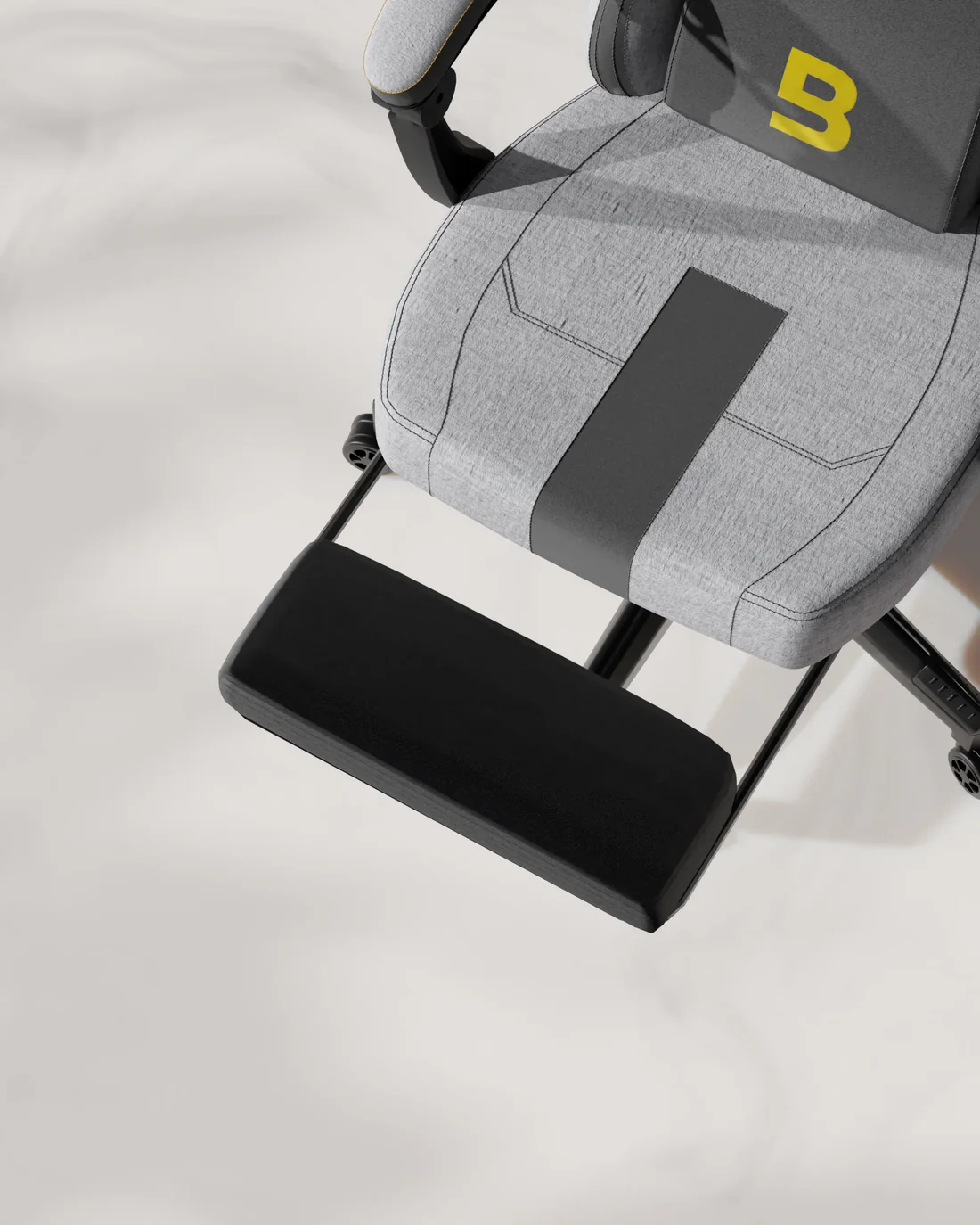 Assembly guide illustration showing easy 3-step setup for Boost Surge Pro Grey ergonomic chair