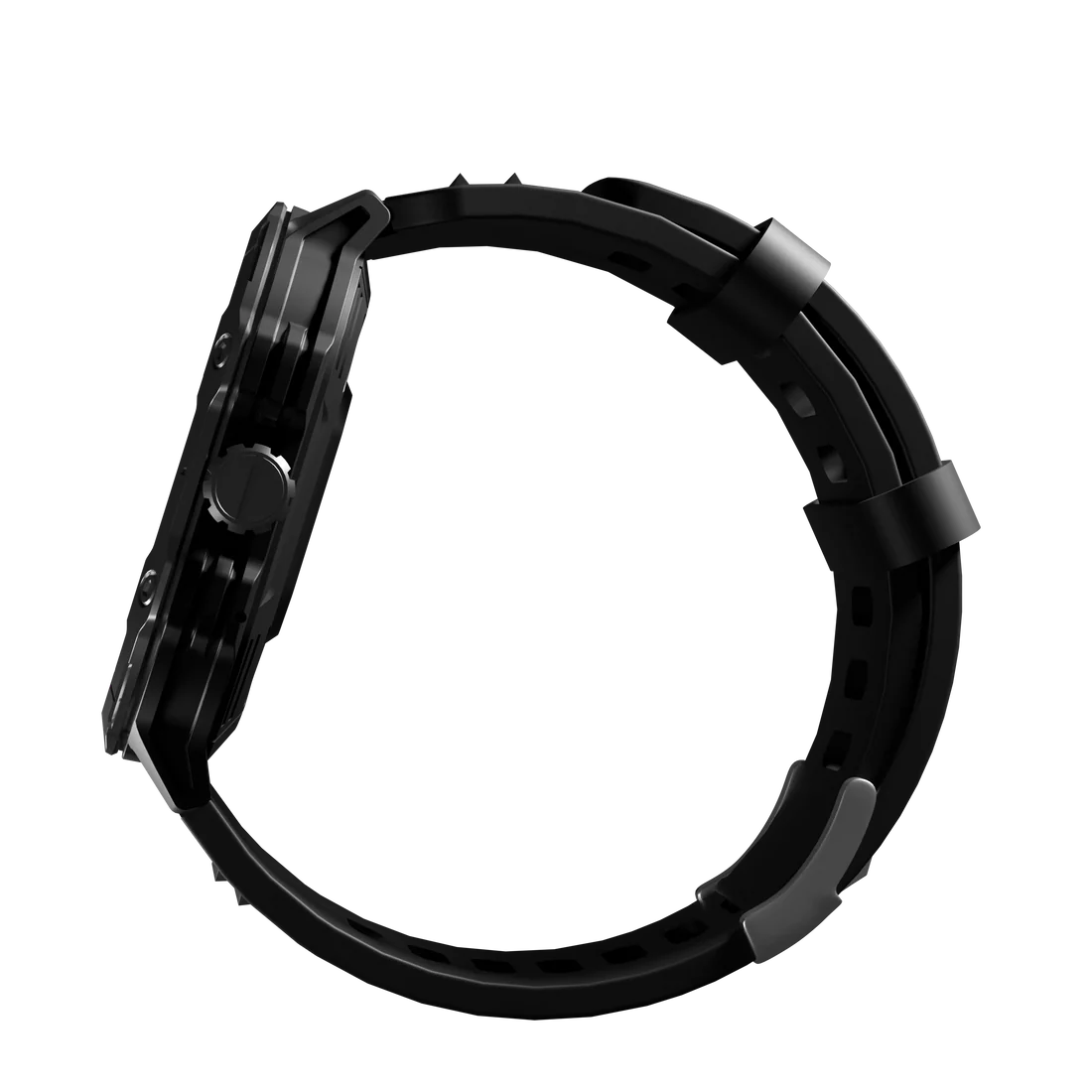 Angle shot of IP68 water resistant casing on Boost Cosmic smartwatch in Matte Black