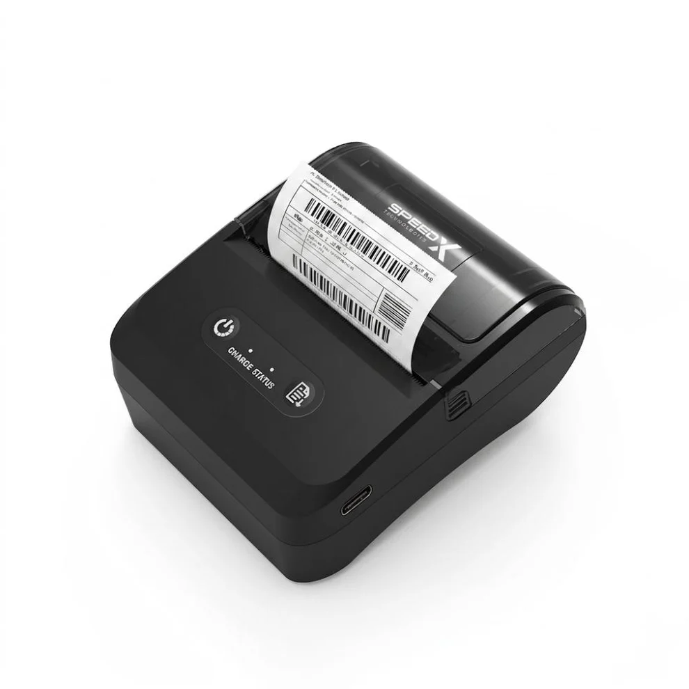 Speed-X SP-L605BT Portable Bluetooth Thermal Printer Front Angle View