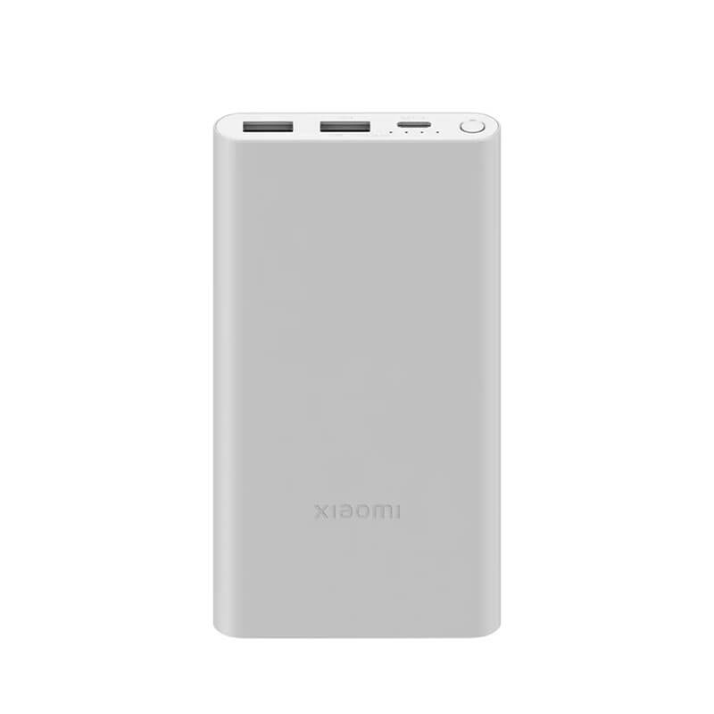 Top view showing ports of Xiaomi Power Bank 10000mAh with Type-C and dual USB-A layout