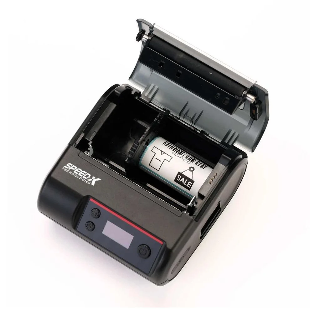 Speed-X SP-L610BT Label & Receipt Printer Open Paper Compartment with Roll