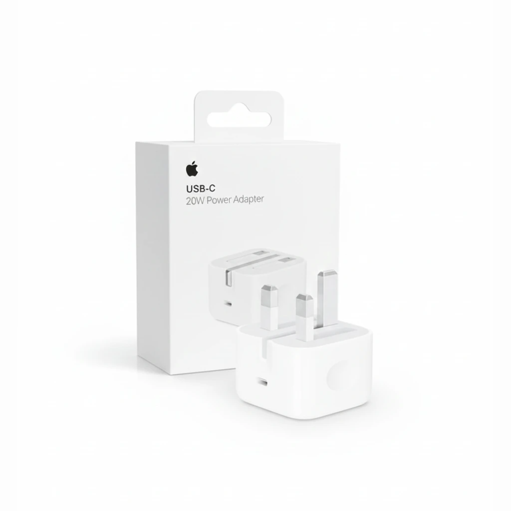 Apple 20W USB-C fast charger side view highlighting compact design