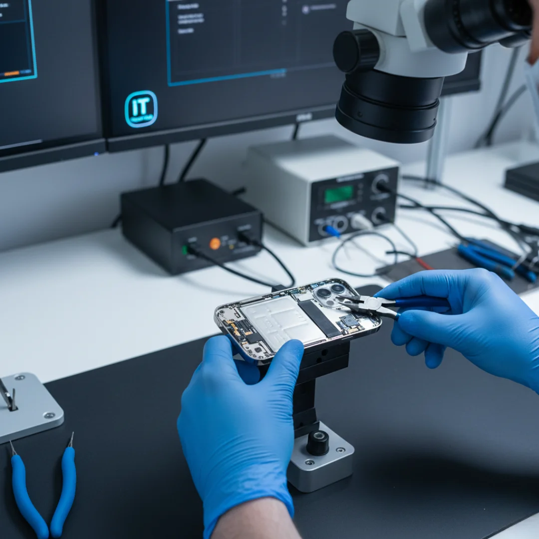Close-up of the "Zero-Gap" finish on a newly installed mobile back glass.