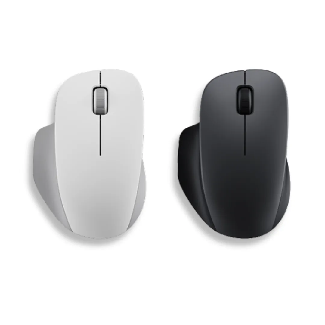 Close-up of Xiaomi Wireless Mouse showing 1200 DPI optical sensor and PTFE mouse feet