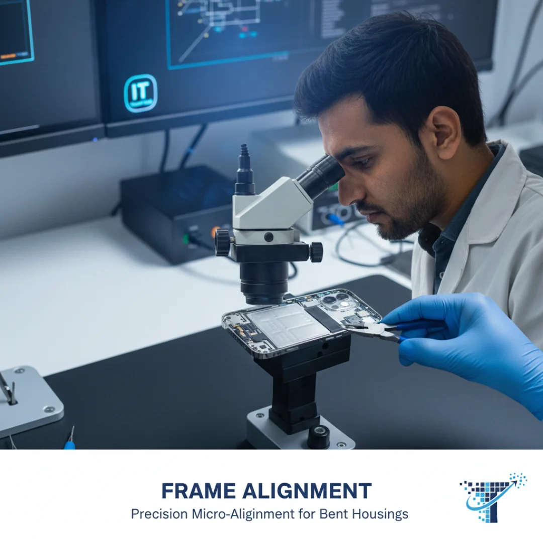 Graphic showing how laser beams bypass internal components for a safer repair.