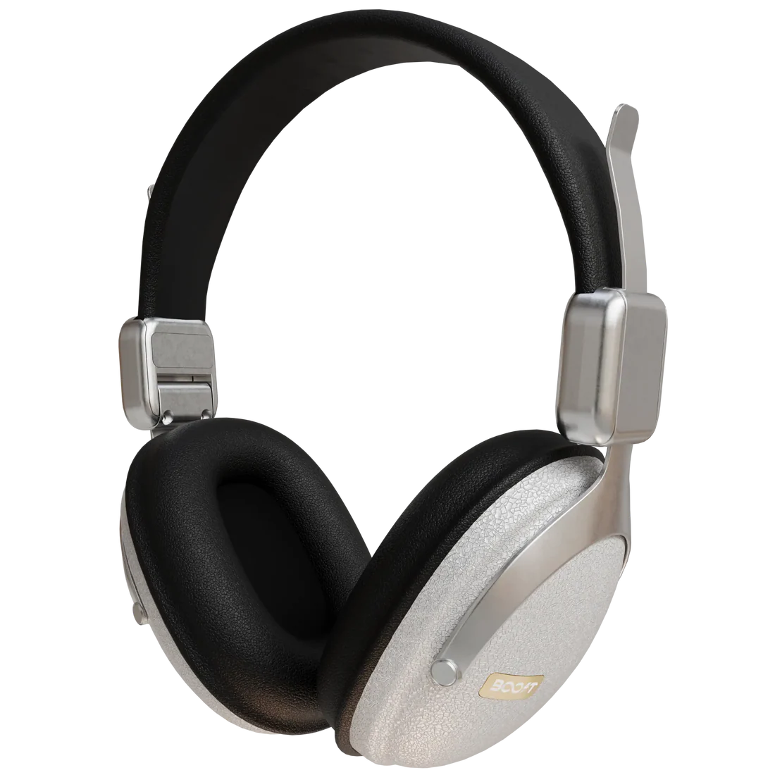 Boost Note Silver retro headphones pk resting Silver