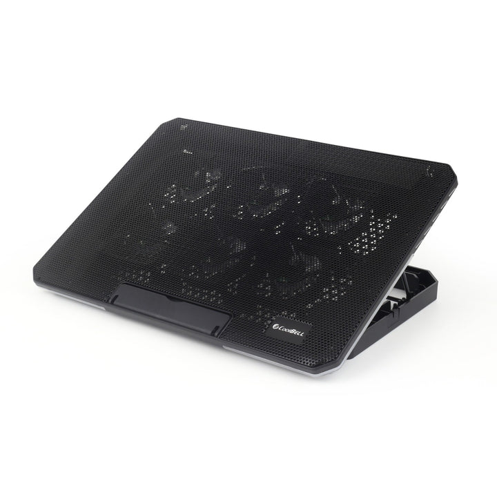 Top down view of CoolBell CB-8X Cooling Pad showing metal mesh surface and fan placement