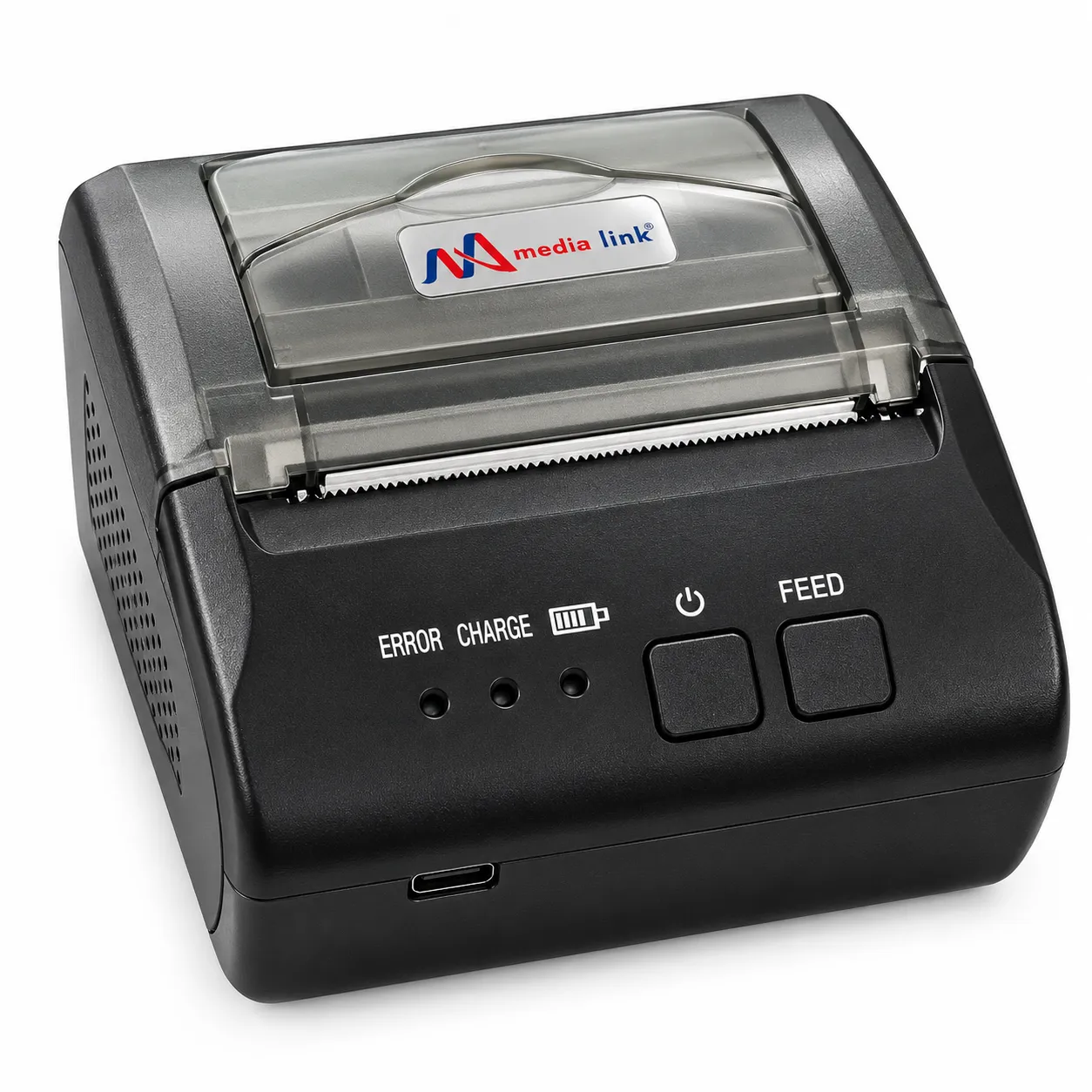 Media Link BT800S Thermal Mobile Printer Features Overview Displaying High-Speed Printing and Multiple Connections