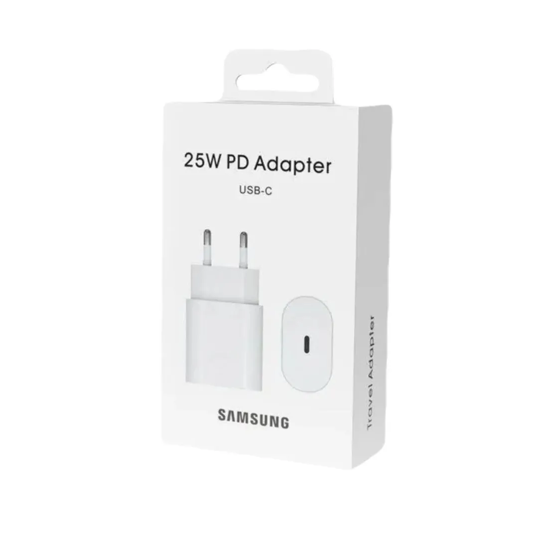 Close-up of technical specifications printed on 25W PD Adapter