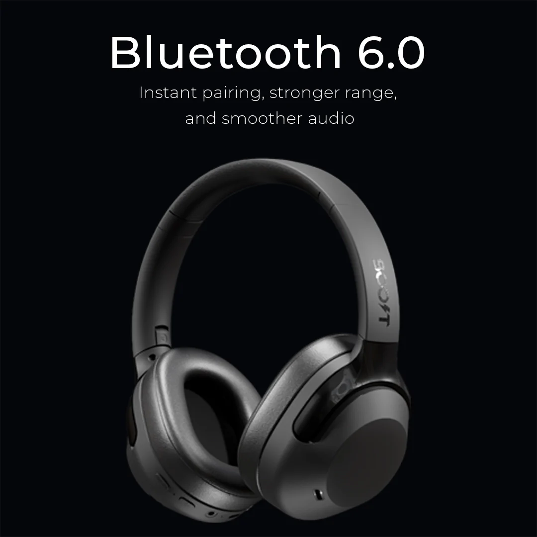 Adjustable cushioned headband detail of the Boost Reverb ANC Headset | Black