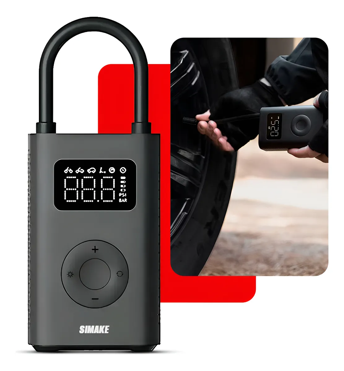 Mini Compressor Digital Simake Bomba De Encher Pneus Portátil