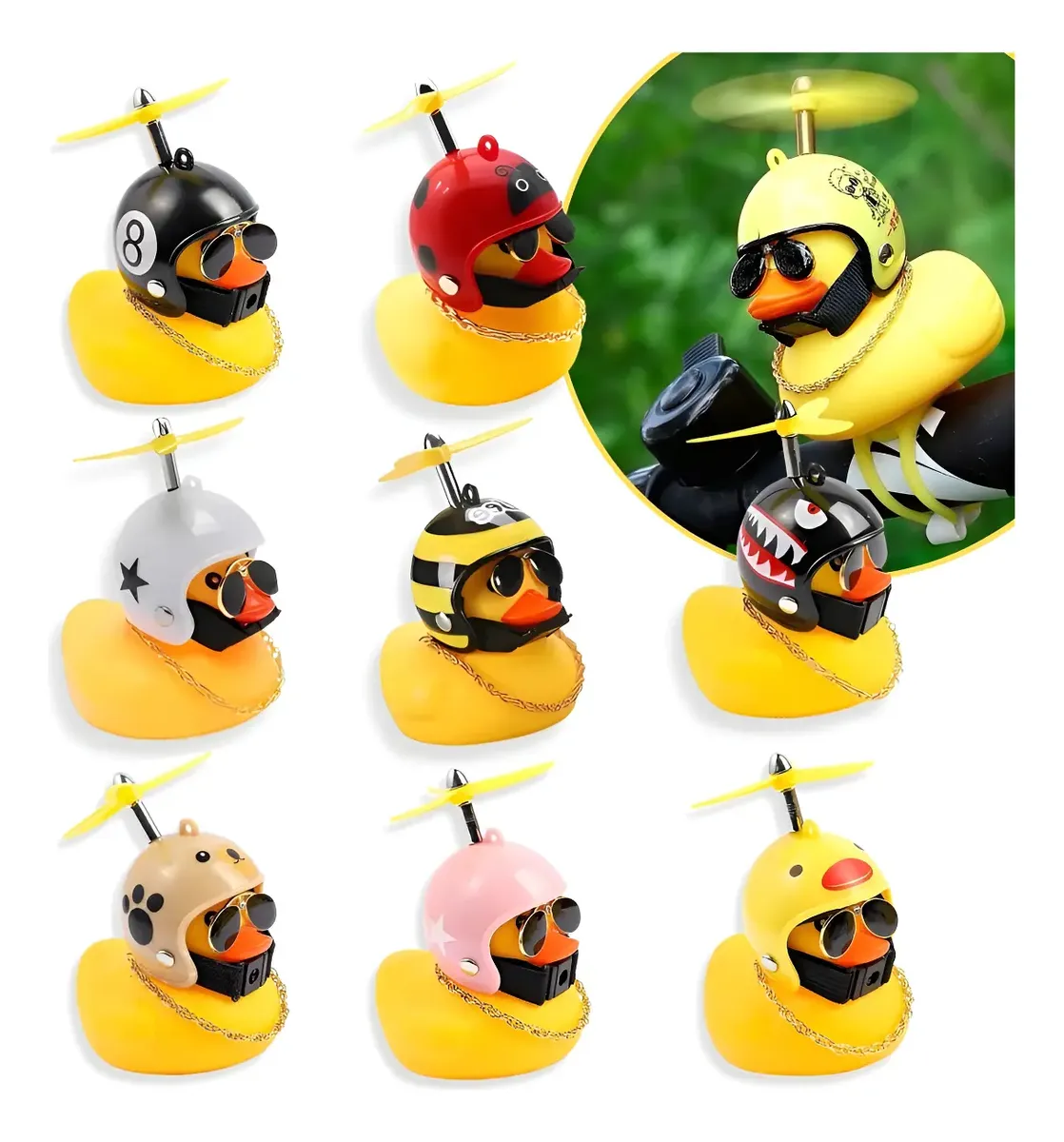 Buzina Patinho Pato Guidão Bicicleta Bike Moto C/ Led Hélice