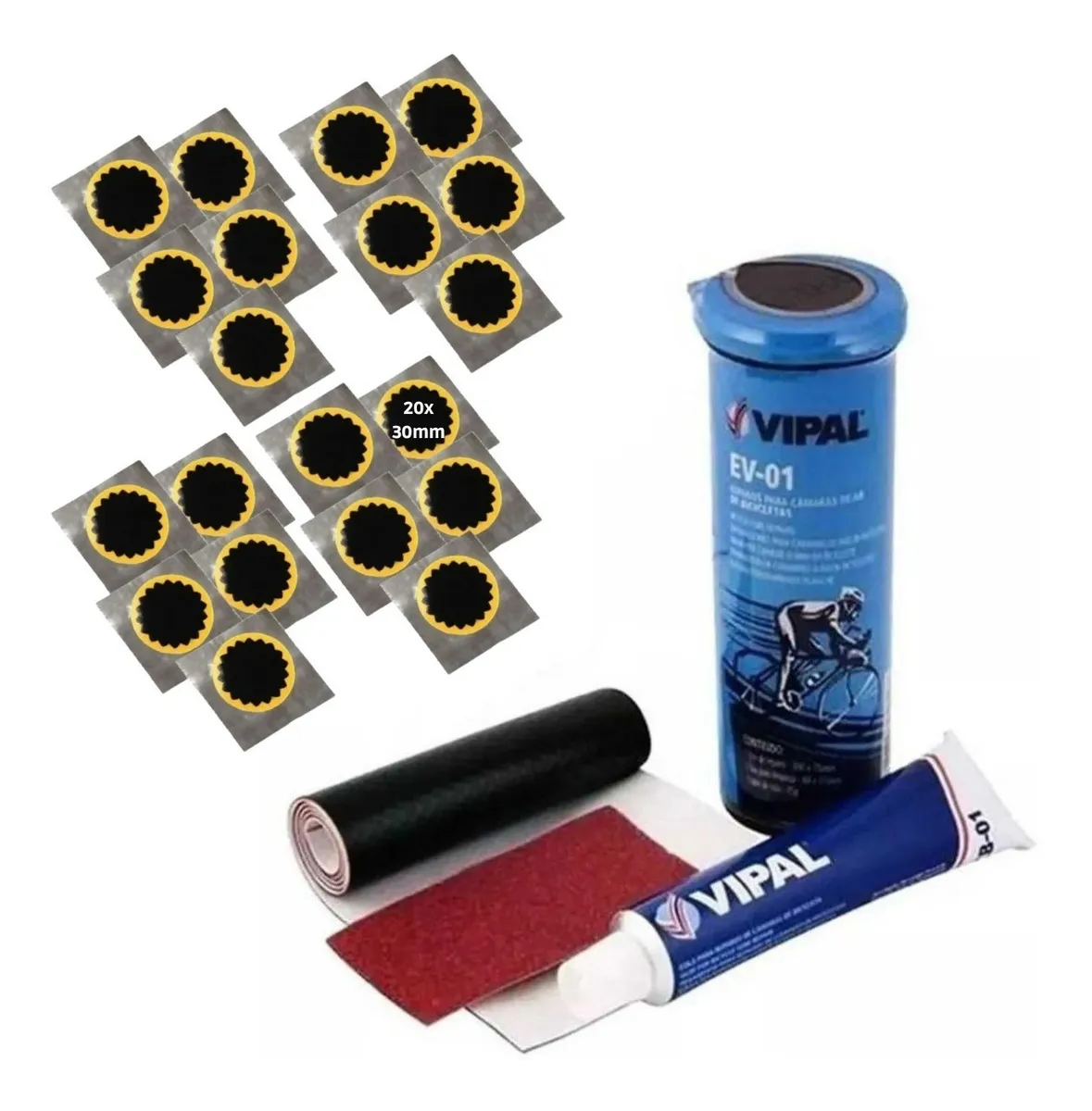 Kit Remendo Bike Pneu Camara De Ar +20 Reparos Estrela