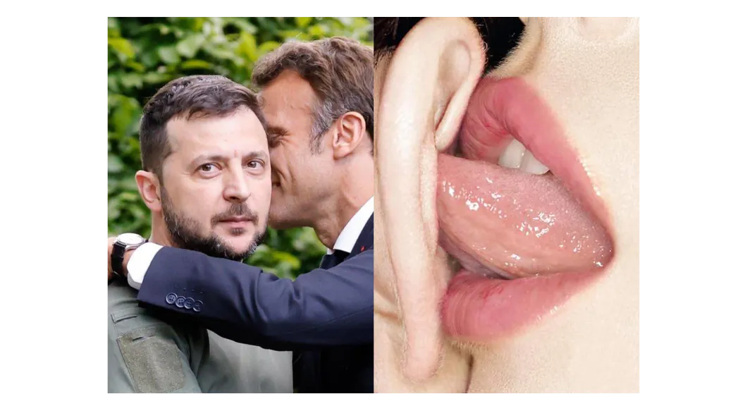 Même humoristique érotique sur Macron et Zelensky. 