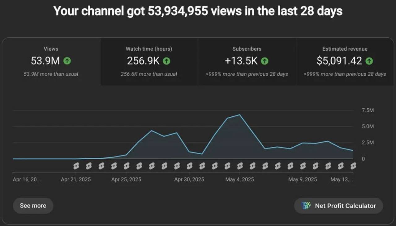 YouTube Studio Revenue Screenshot 3