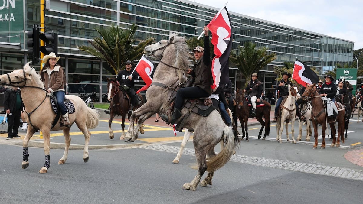 Māori Ride to Parliament in Treaty Protest