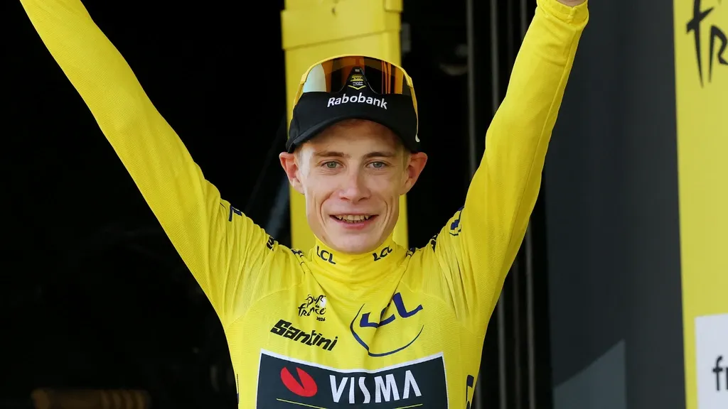 Vingegaard in geel na Visma-winst ploegentijdrit Tour 2026