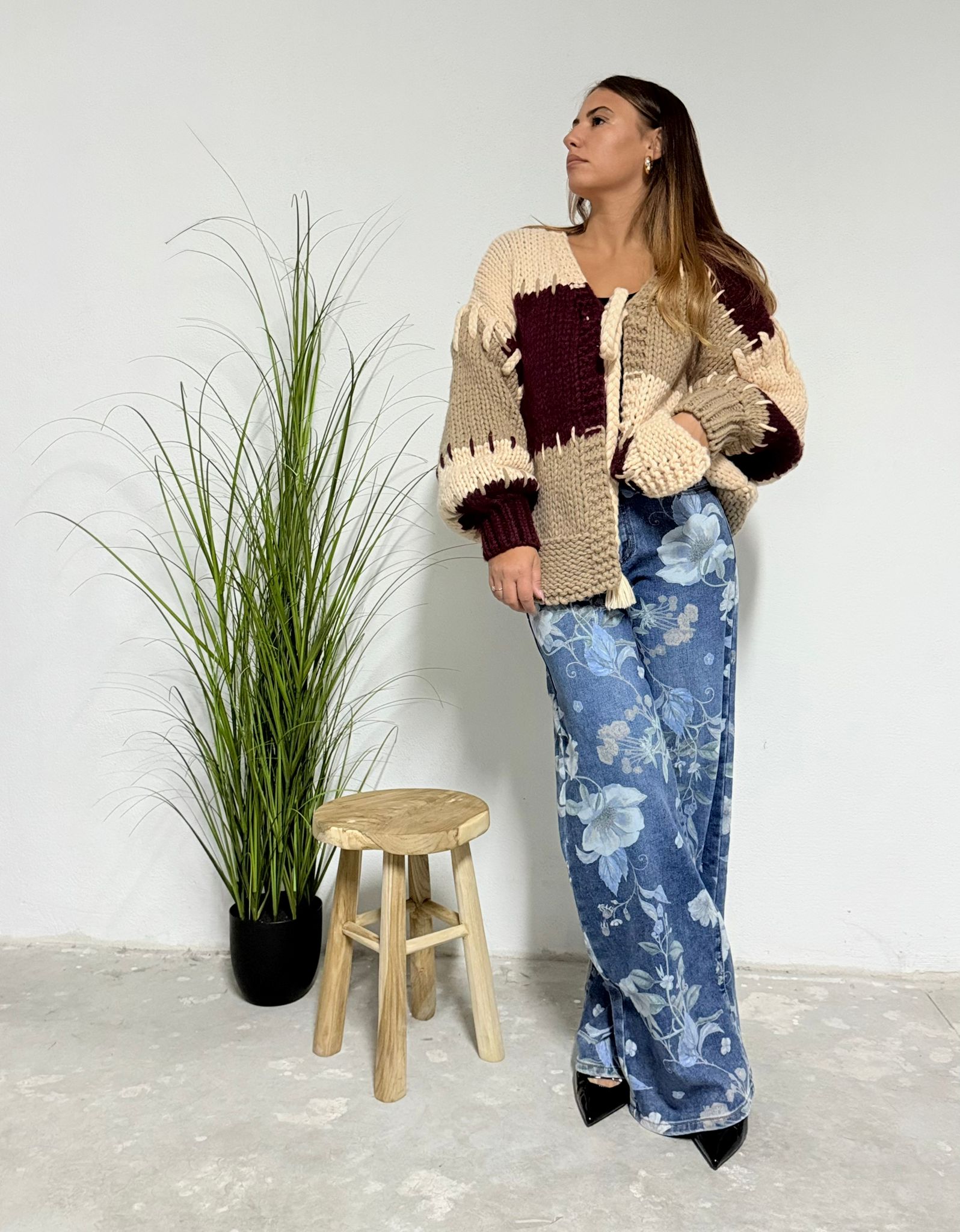 CARDIGAN CHUNKY BICOLOR 