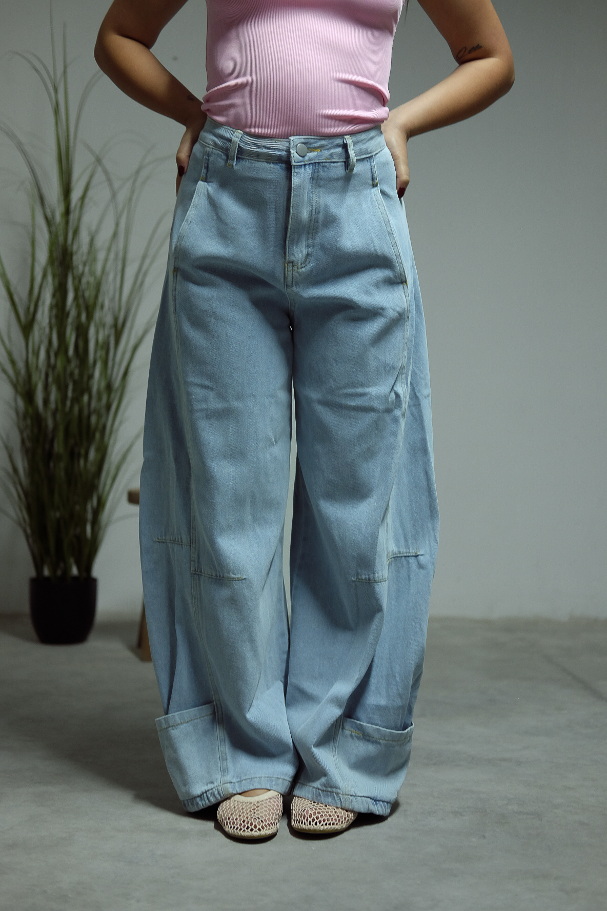 Jeans wide leg dettaglio