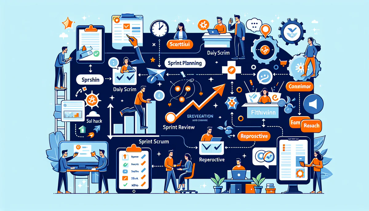 Image illustrating Scrum Events und Zeremonien erfolgreich durchführen in article about scrum projektmanagement