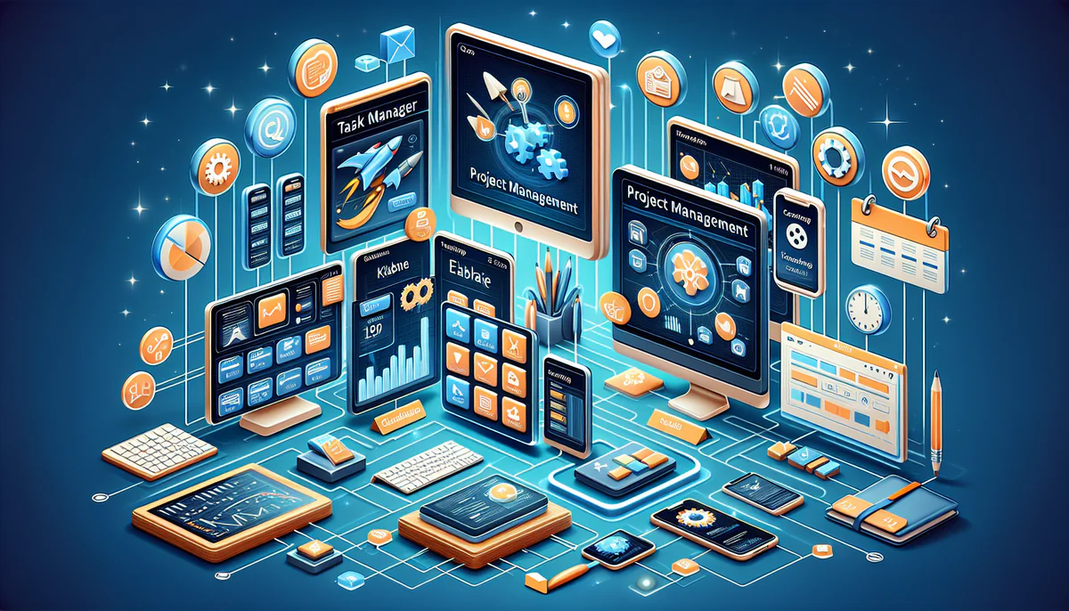 Image illustrating Projektmanagement-Software und digitale Tools in article about projektmanagement