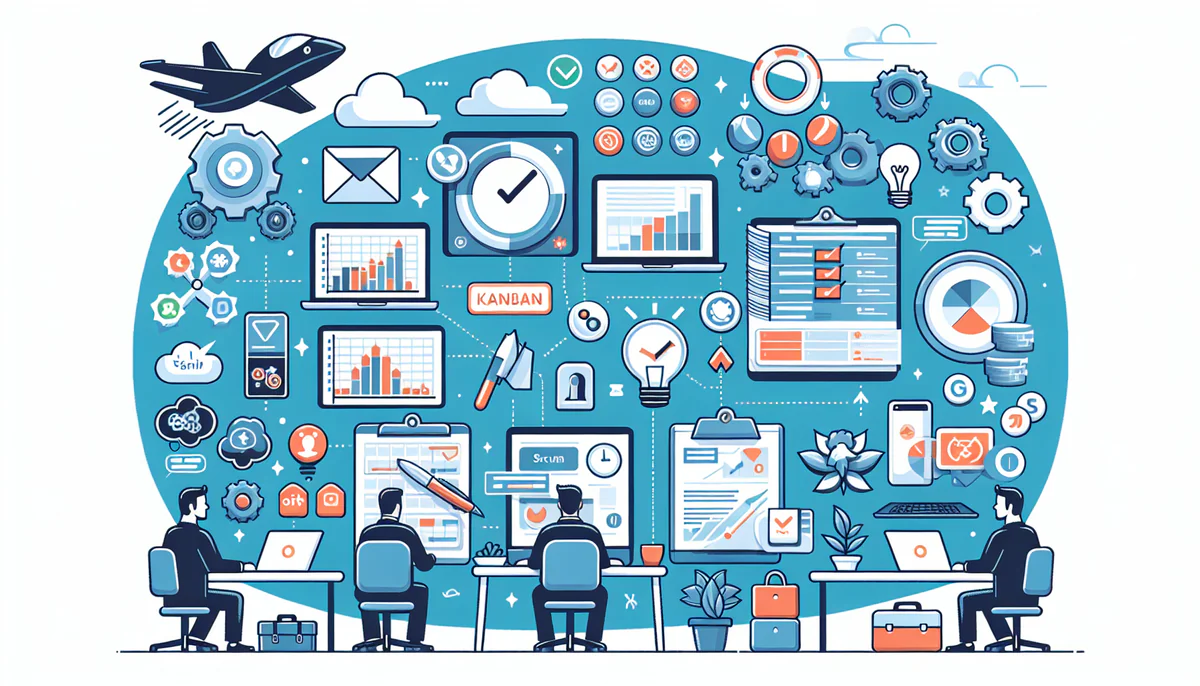Image illustrating Agile Projektmanagement Methoden für moderne Teams in article about projektmanagement methoden