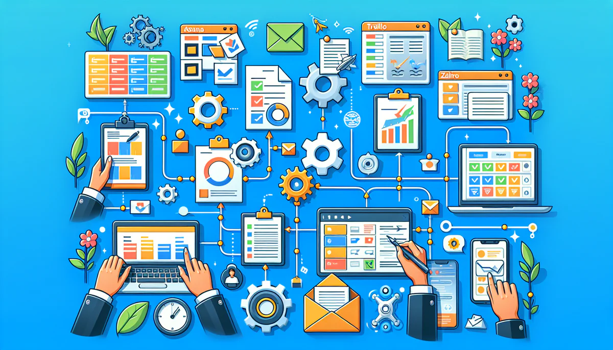 Image illustrating Essential Project Management Tools and Workflows in article about manage remote teams