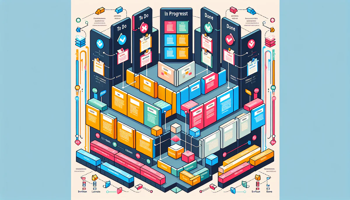 Image illustrating Das Kanban Board: Aufbau und Struktur in article about kanban projektmanagement
