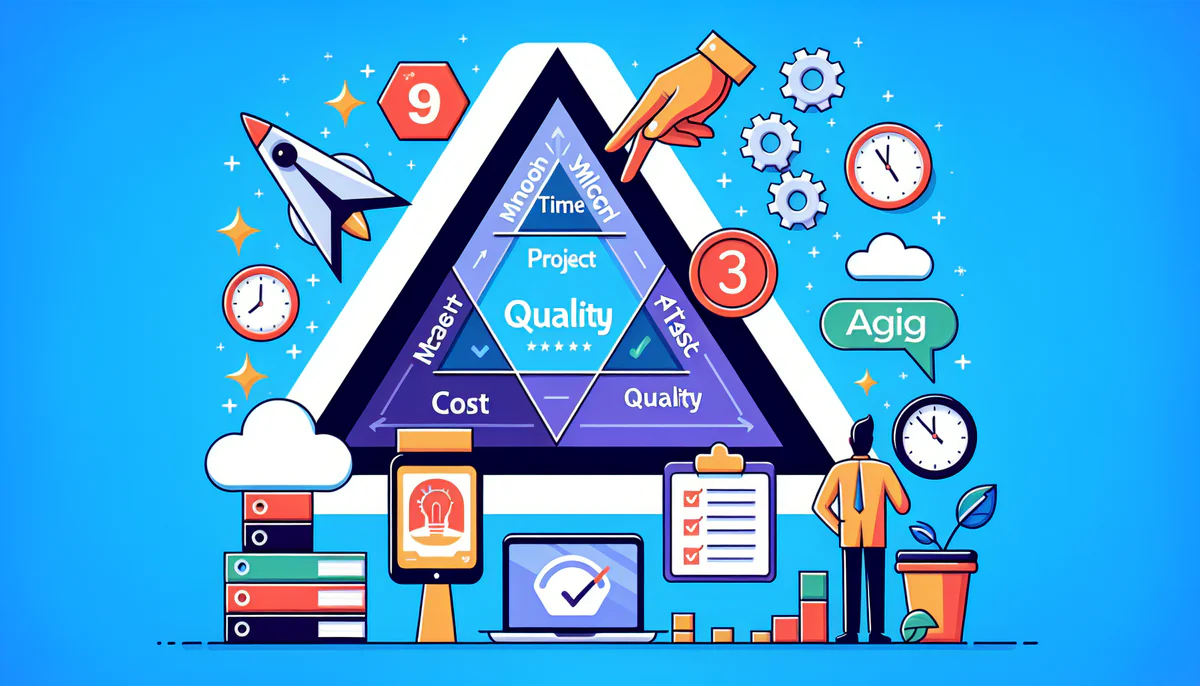Image illustrating Praktische Anwendung mit modernen Projektmanagement-Tools in article about magisches dreieck projektmanagement