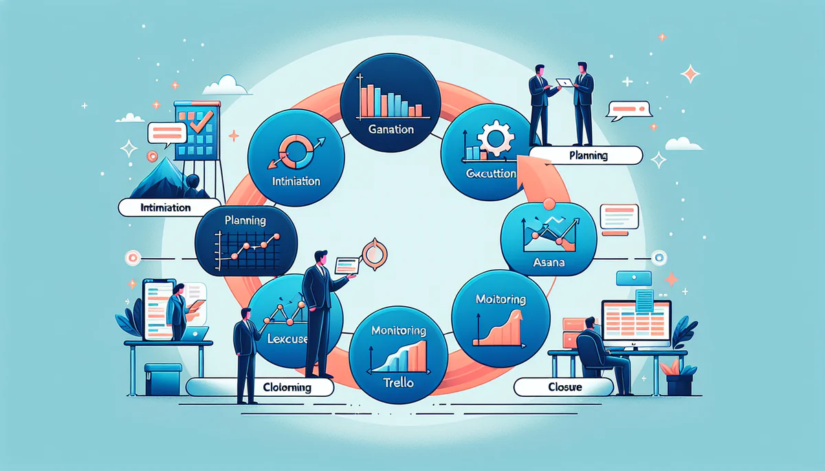 Image illustrating Project Lifecycle and Management Phases in article about what is a project in project management