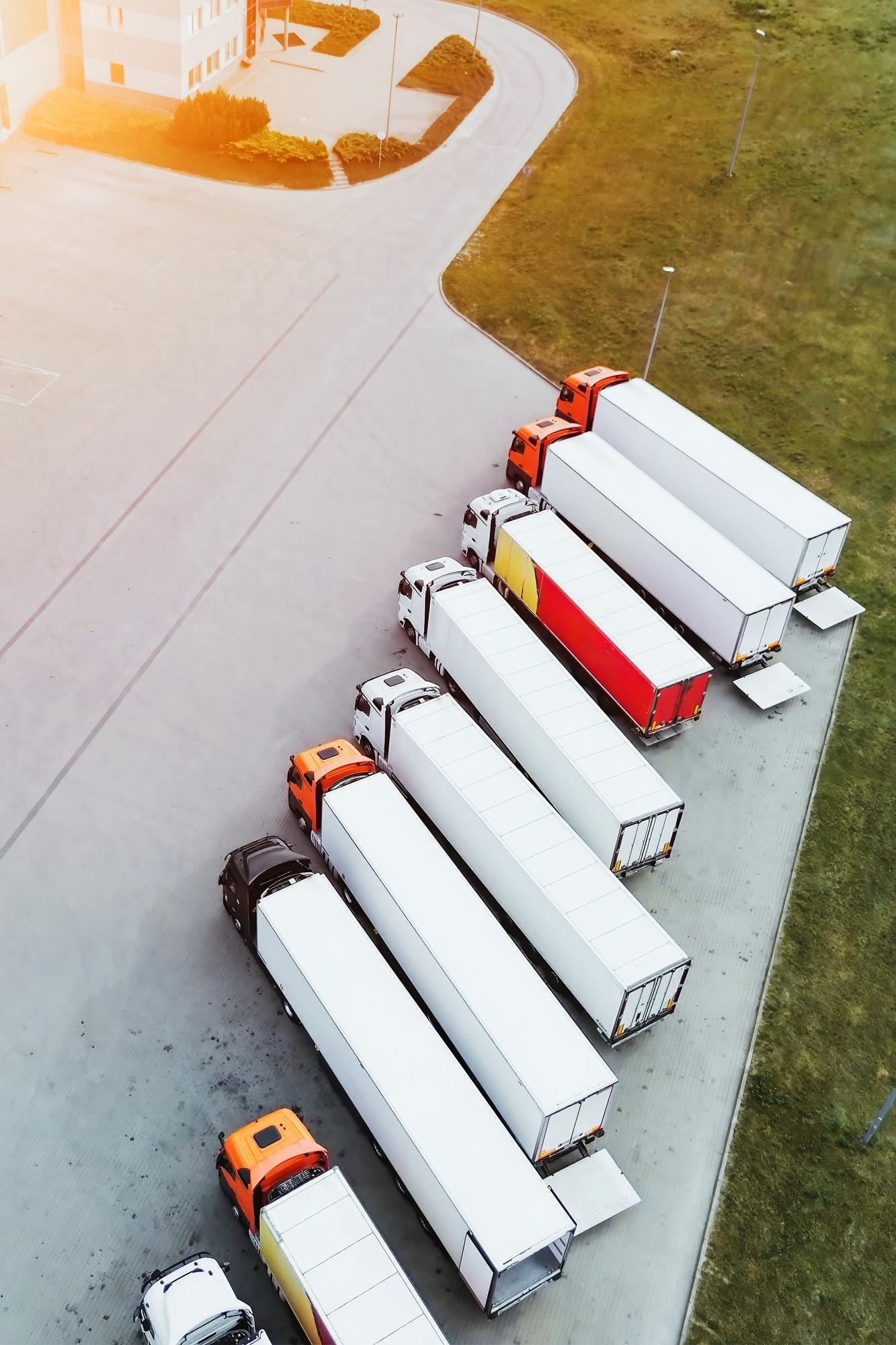 Trucks lined up for transport operations