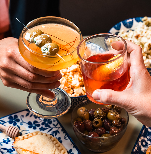 Low ABV cocktail with aperitivo and fresh garnish at Pals