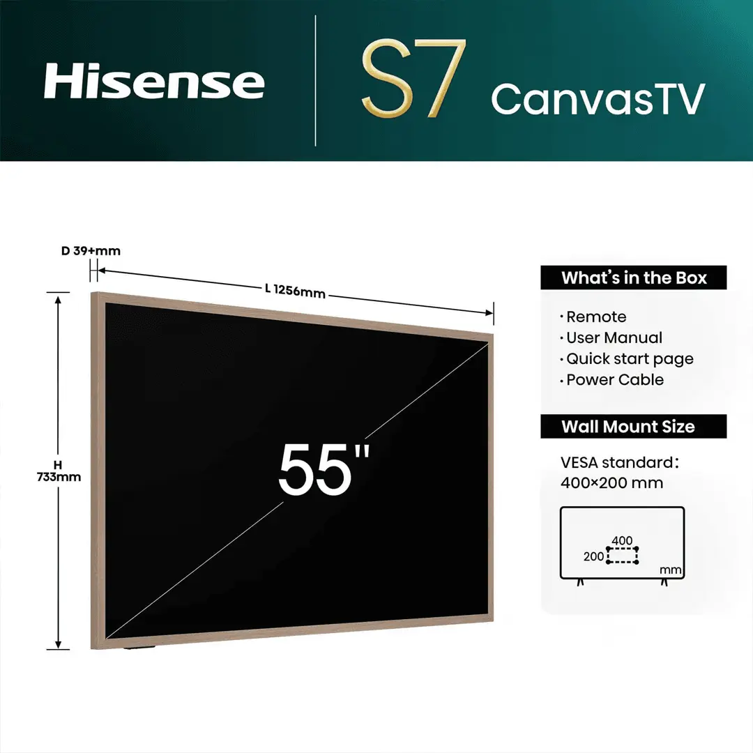 Hisense 55" Canvas QLED Smart 4K | 55S7N view 2