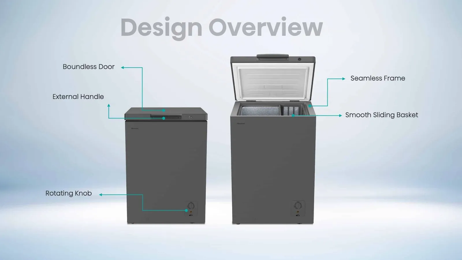 Hisense 97L Single Door Grey Frost Chest Freezer | H135CFS view 2