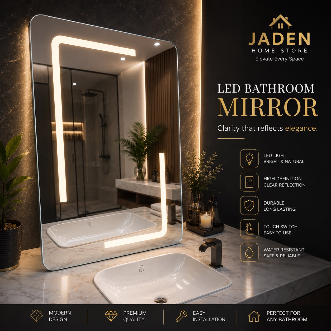 LED Bathroom Mirror view 2