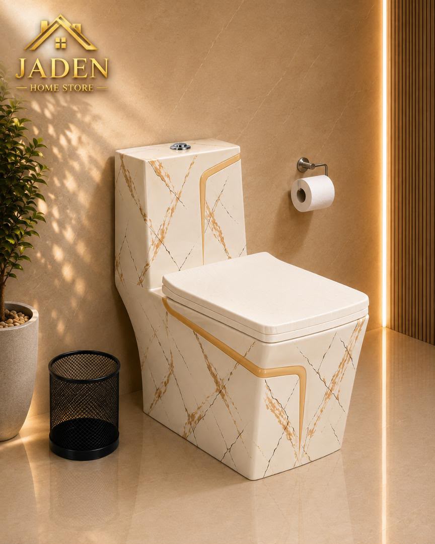 Premium One-Piece Marble-Finish Toilet view 8