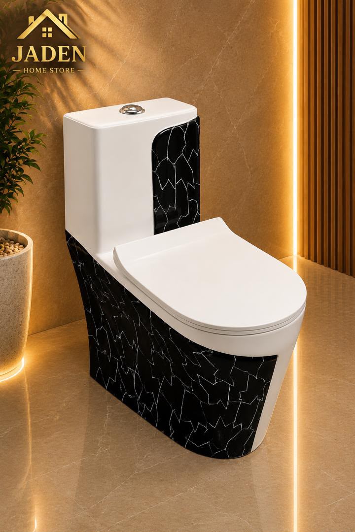 Premium One-Piece Marble-Finish Toilet view 2