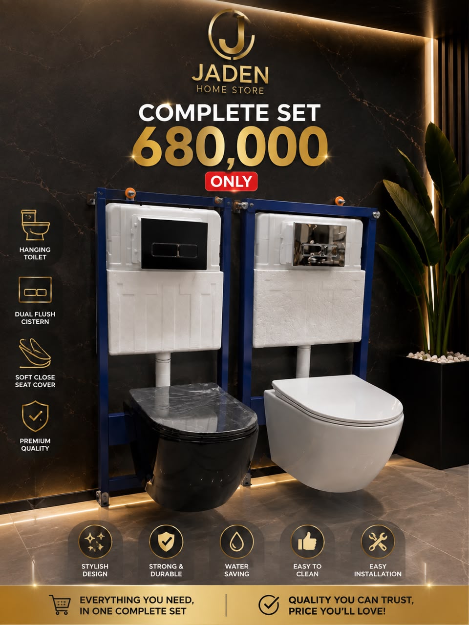 Wall-Mounted Hanging Toilet Complete Set view 3