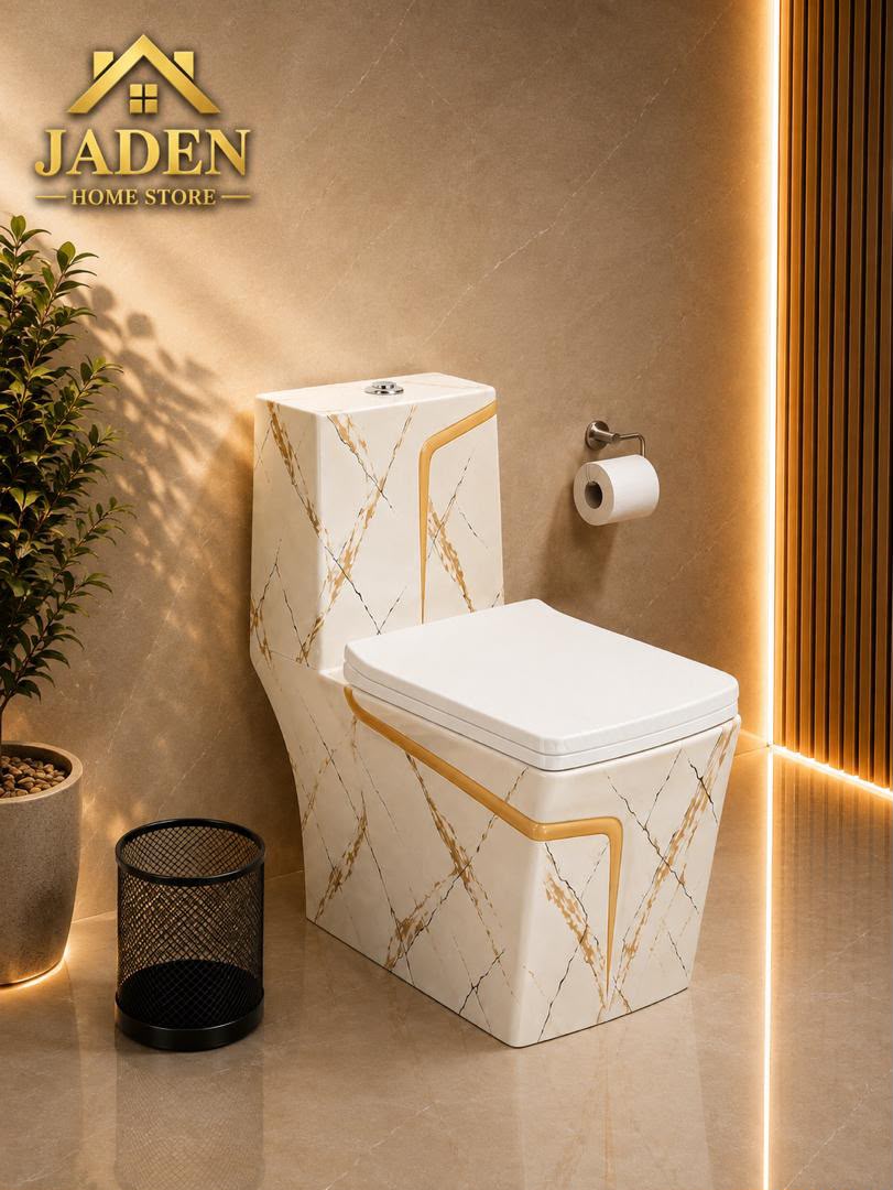 Premium One-Piece Marble-Finish Toilet view 9