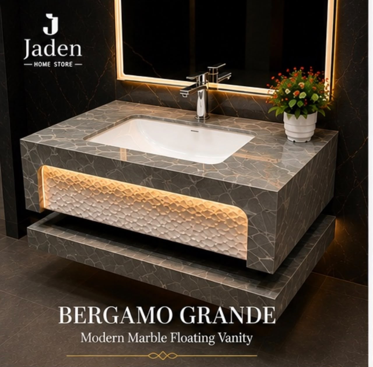 Bergamo Grande wash basin 80cm view 3