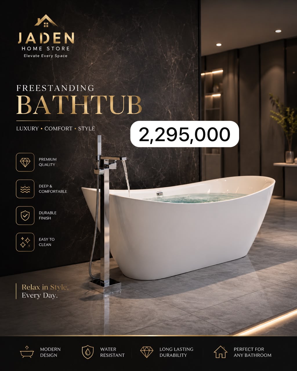 Freestanding Bathtub view 2