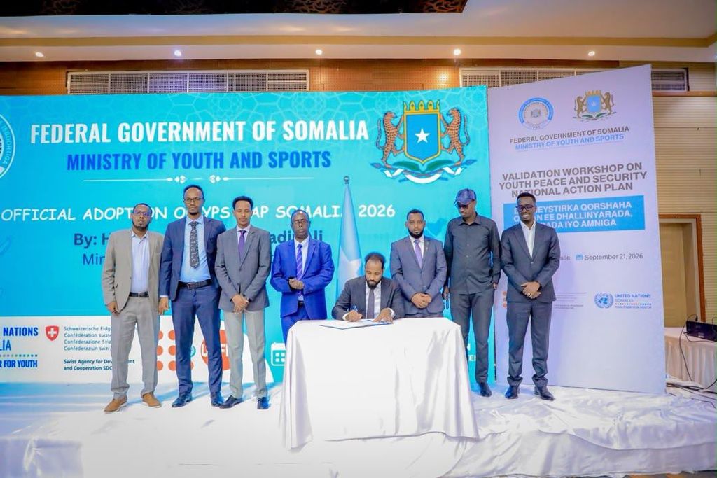 Somalia's Ministry of Youth and Sports endorses a $56 million National Action Plan on Youth, Peace and Security for 2026-2030, Sep 22, 2026