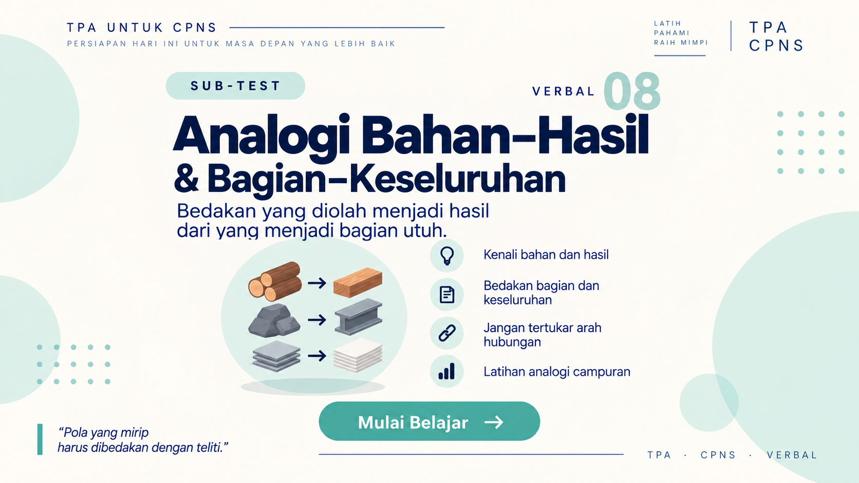 Analogi Bahan-Hasil TPA: Bedakan Bagian dan Keseluruhan