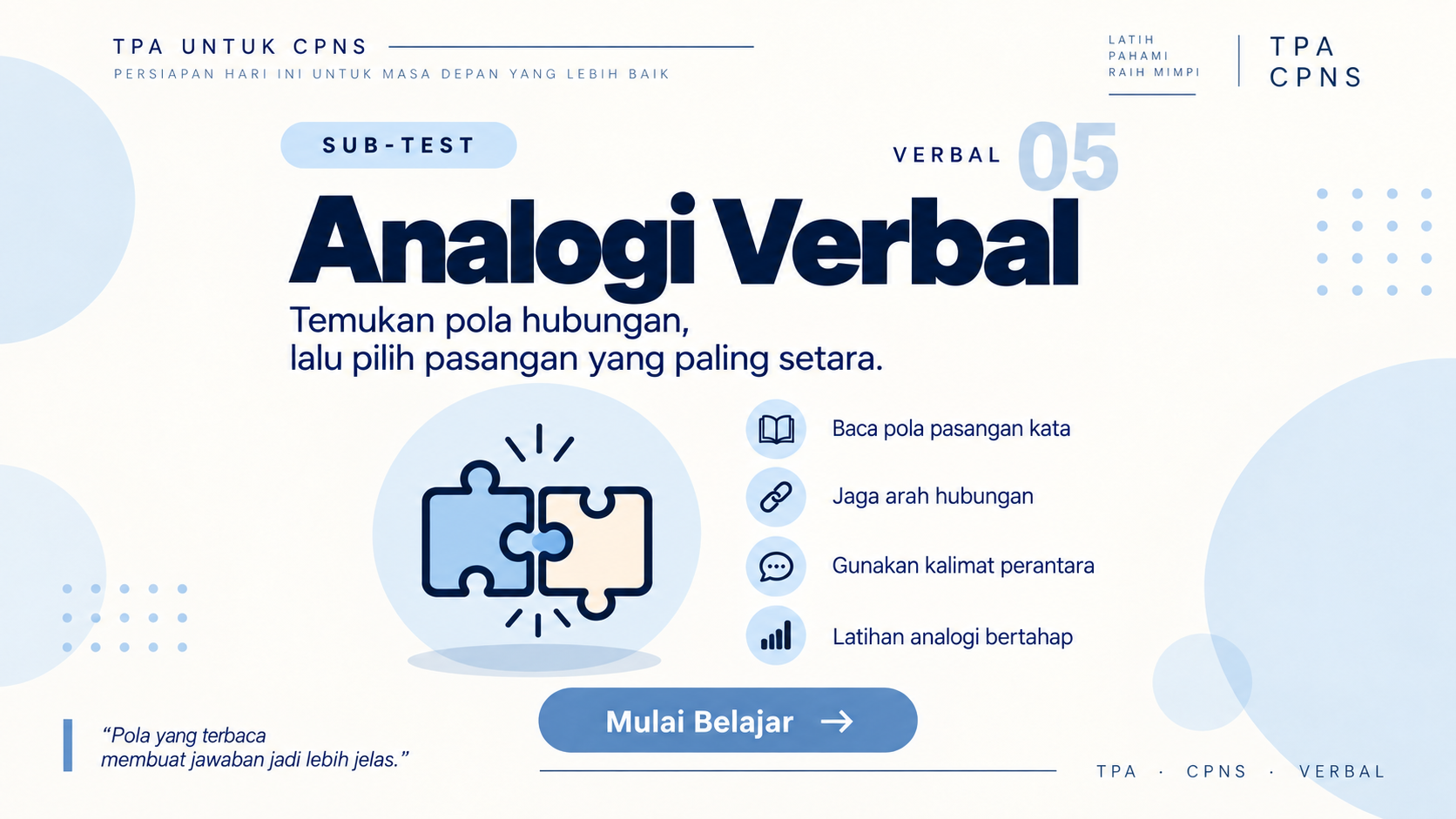 Tips & Trik Membongkar Pola Analogi Verbal TPA