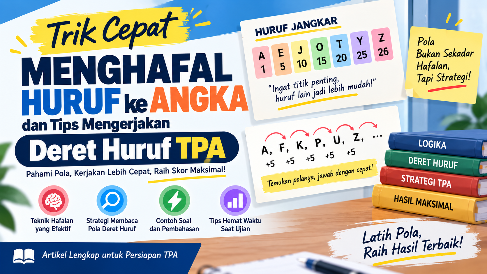Cara Cepat Menghafal Huruf ke Angka dan Tips mengerjakan Deret Huruf TPA
