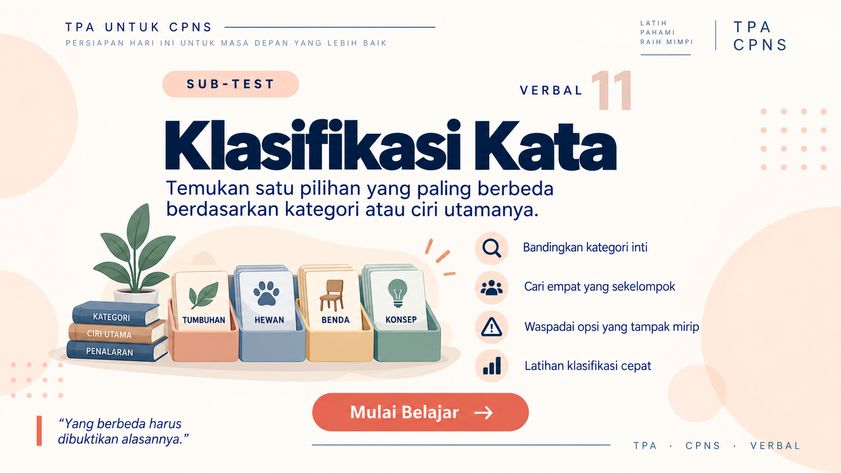 Klasifikasi Kata TPA: Cara Menemukan Odd One Out