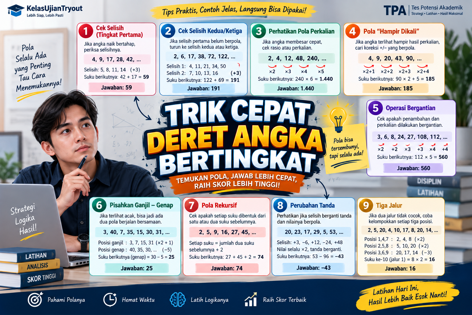 Trik Cepat Deret Angka Bertingkat TPA Sulit