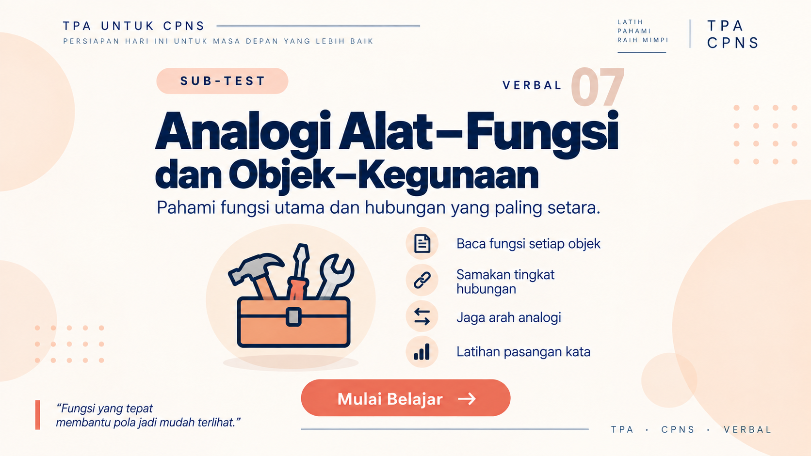 Analogi Alat-Fungsi TPA: Cara Cepat Menemukan Pola 