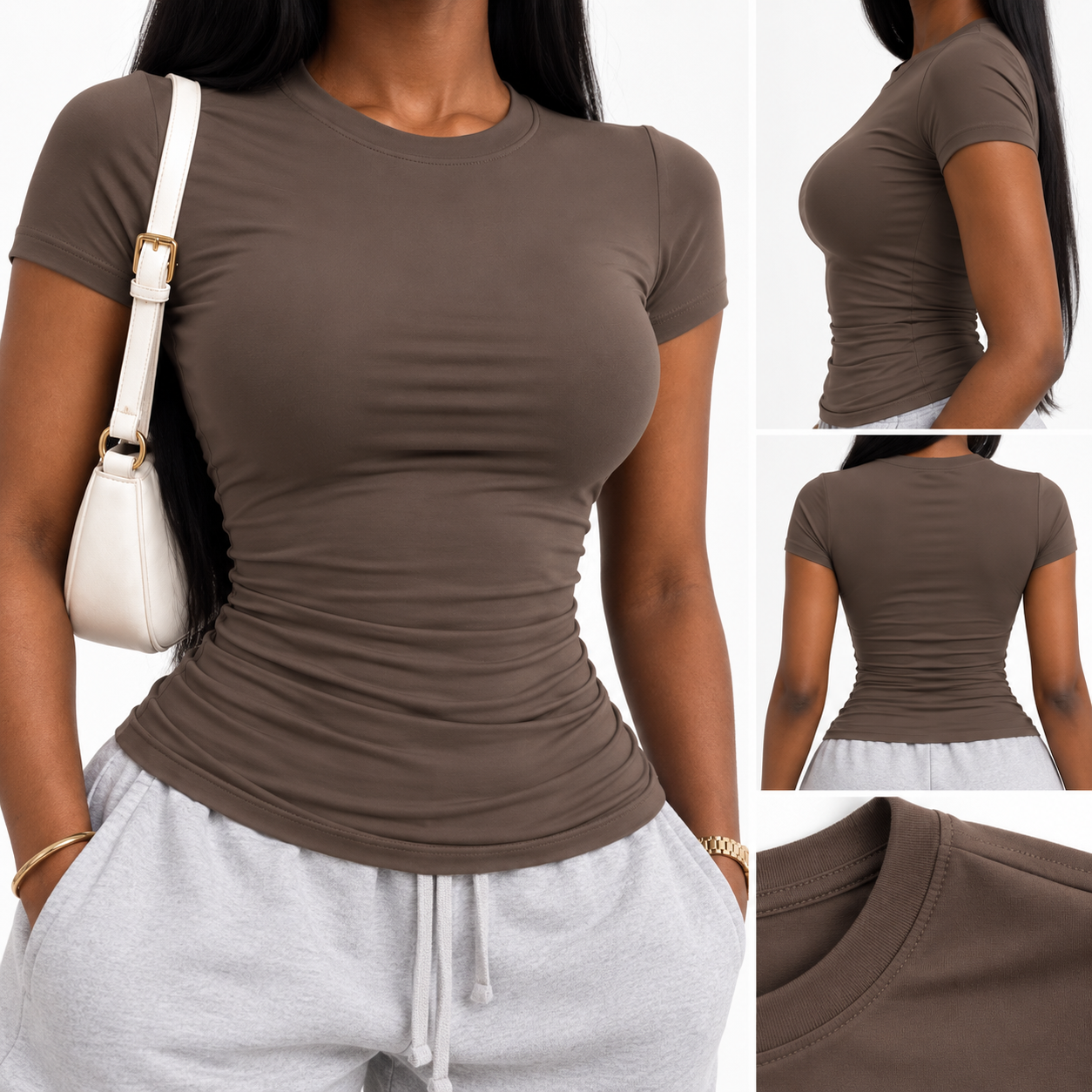 Top Manches Courtes Gainant – Mocha