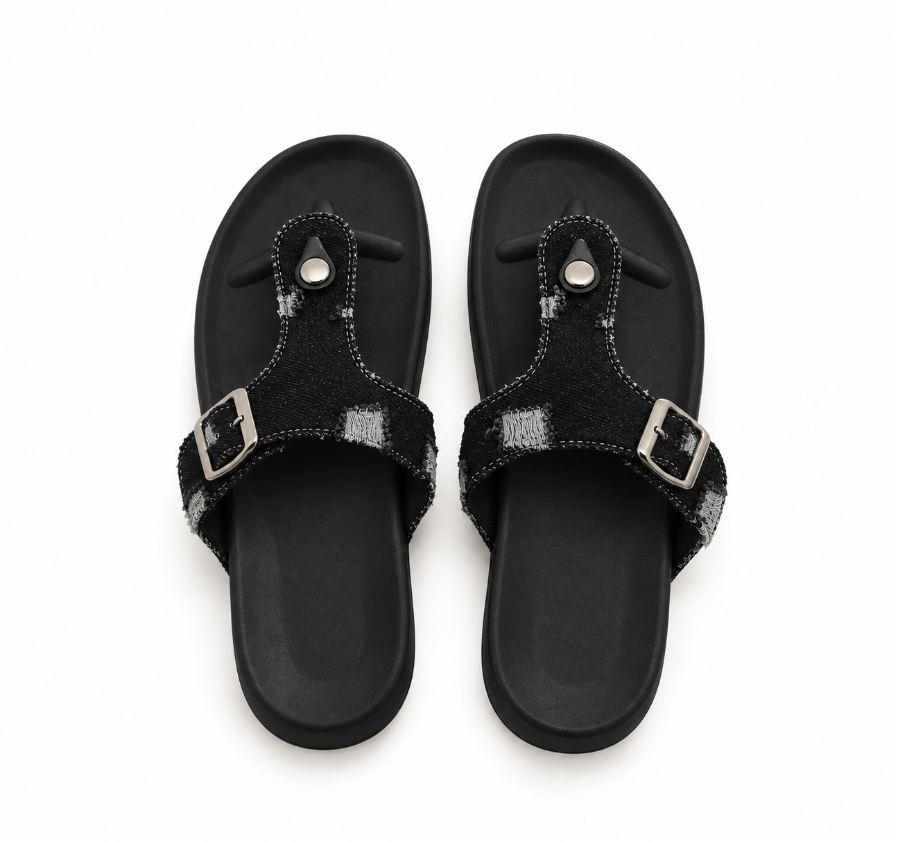 Denim Slides – Black
